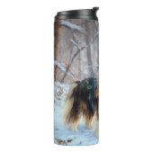 Engelse Toy Spaniel Laat het sneeuwen Kerstmis Thermosbeker (Gedraaid links)