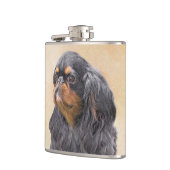 Engelse Toy Spaniel Schilderij Originele Dier Kuns Heupfles (Links)