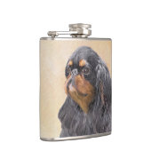 Engelse Toy Spaniel Schilderij Originele Dier Kuns Heupfles (Rechts)
