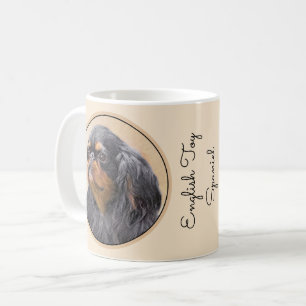 Engelse Toy Spaniel Schilderij Originele Dier Kuns Koffiemok