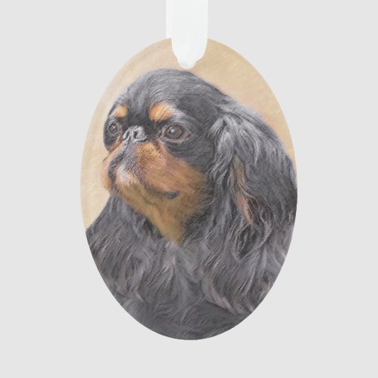Engelse Toy Spaniel Schilderij Originele Dier Kuns Ornament (voorkant)