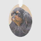 Engelse Toy Spaniel Schilderij Originele Dier Kuns Ornament (achterkant)