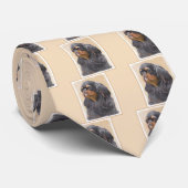 Engelse Toy Spaniel Schilderij Originele Dier Kuns Stropdas (Opgerold)