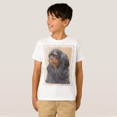 Engelse Toy Spaniel Schilderij Originele Dier Kuns T-shirt (Voorkant volledig)