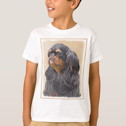 Engelse Toy Spaniel Schilderij Originele Dier Kuns T-shirt (Voorkant)