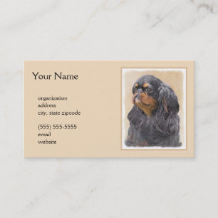 Engelse Toy Spaniel Schilderij Originele Dier Kuns Visitekaartje