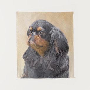 Engelse Toy Spaniel Schilderij Originele Dier Kuns Wandkleed