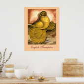 Engelse trompettist duif geel zelf poster (Keuken)