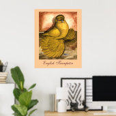 Engelse trompettist duif geel zelf poster (Thuiskantoor)