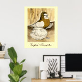 Engelse trompettist Duif Yellow Magpie Poster (Thuiskantoor)