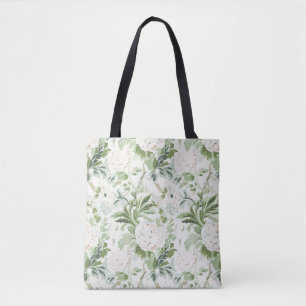 Engelse Tuin Bloem, Salie en Wit Tote Bag