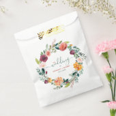 Engelse Tuin Bloemen Krans Custom Bruiloft Tekst Bedankzakje (Gezegeld)