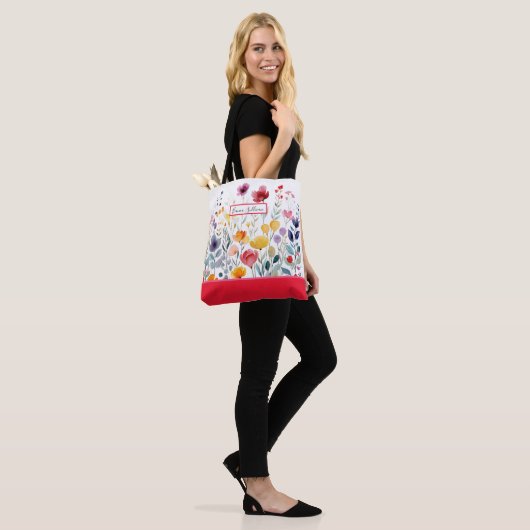Engelse Tuin Bloemen Tote Bag (Op model)