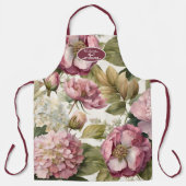 Engelse tuin bloemenhortensia pioenroos roze moede schort (Voorkant)