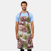 Engelse tuin bloemenhortensia pioenroos roze moede schort (Gedragen)