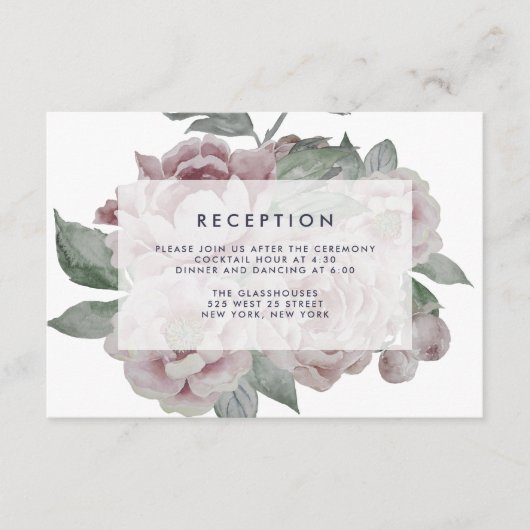 Engelse Tuin Bloemige Ontvangstkaart Informatiekaartje (Voorkant)