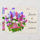 Engelse tuin Floral Bouquet Save the Date (Voorkant / Achterkant)