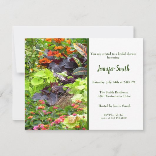 Engelse tuin Florals Bridal Shower Kaart (Voorkant)