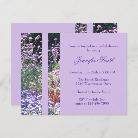 Engelse tuin Florals Bridal Shower Uitnodiging (Voorkant / Achterkant)