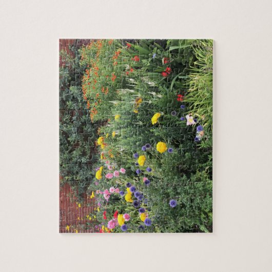 Engelse tuin, kleurrijk, ventilatorgrens legpuzzel (Verticaal)