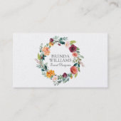 Engelse tuin kleurrijke bloemen krans business ca visitekaartje (Voorkant)