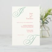 Engelse Tuin Monogram voor 's middags Kaart (Staand voorkant)