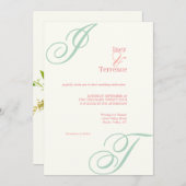 Engelse Tuin Monogram voor 's middags Kaart (Voorkant / Achterkant)