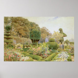 Engelse tuin, Rozen en Pinks door Elgood Poster