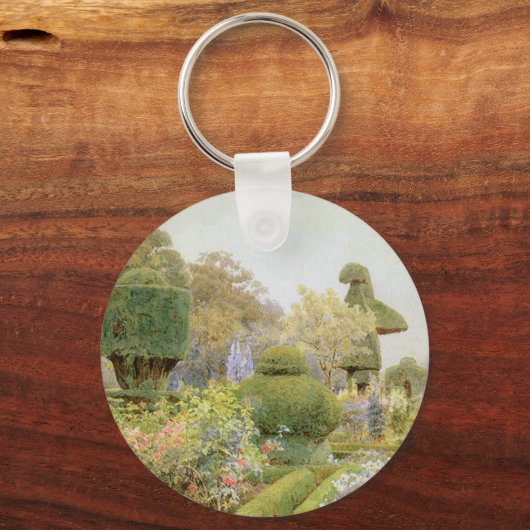  Engelse tuin, Rozen en Pinks door Elgood Sleutelhanger (Voorkant)