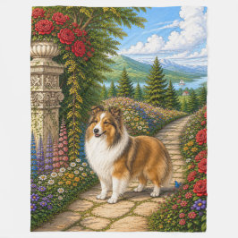 Engelse Tuin Shetland Sheepdog Fleece Deken