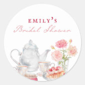 Engelse Tuin Thee Feest Bruidsfeest Favor Ronde Sticker (Voorkant)