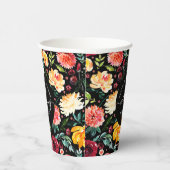 Engelse Tuin Zomer Bloemen Aangepaste Bruiloft Tek Papieren Bekers (Rechts)