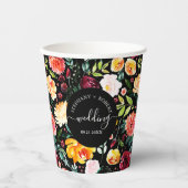 Engelse Tuin Zomer Bloemen Aangepaste Bruiloft Tek Papieren Bekers (Voorkant)