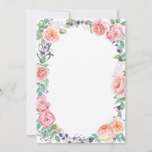 Engelse Tuinbloemen Doop 1e Verjaardagsfeest Kaart (Achterkant)