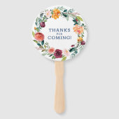 Engelse tuinbloemen met een groot trouwontwerp handwaaier (Achterkant)