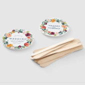 Engelse tuinbloemen met een groot trouwontwerp handwaaier (Niet-gemonteerd)