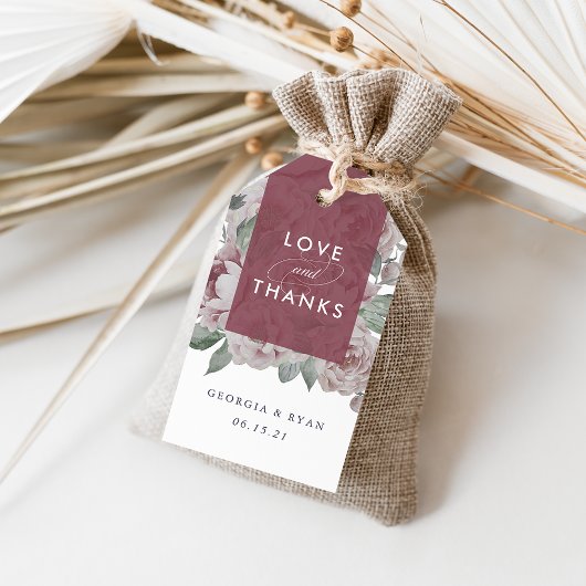 Engelse tuinbruiloft Hartelijk dank Cadeaulabel