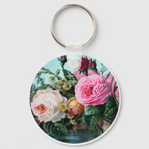  Engelse tuinen Rozen Kunst, shabbychic gift Sleutelhanger