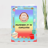 Engelse Turkijecumpleanos van Felicidades Kaart (Voorkant)