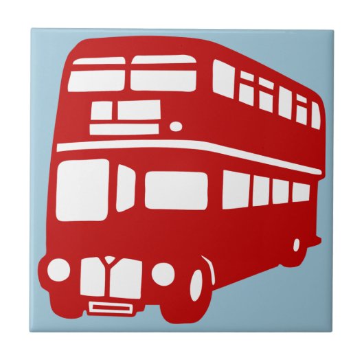 Engelse tweetrapsbus tegeltje (Voorkant)