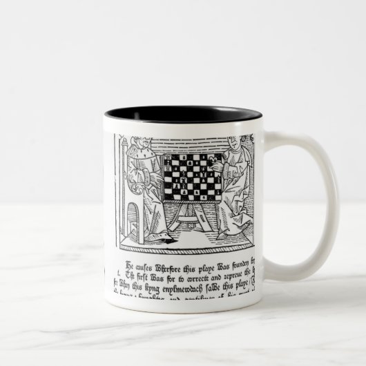 Engelse vertaling van "De Ludo Saccorum" Tweekleurige Koffiemok (Rechts)