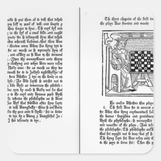 Engelse vertaling van "De Ludo Saccorum" Vierkante Sticker (Voorkant)