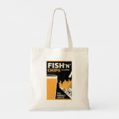 Engelse vis en chips tote bag (Achterkant)
