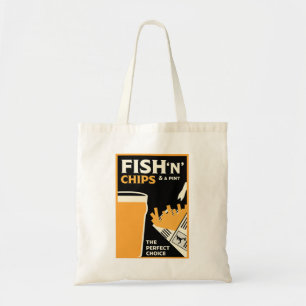 Engelse vis en chips tote bag