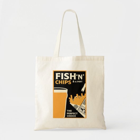 Engelse vis en chips tote bag (Voorkant)