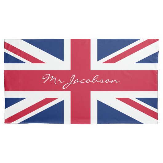 Engelse vlag Aangepaste naam Union Jack Patriotic Kussensloop (Voorkant-Links)