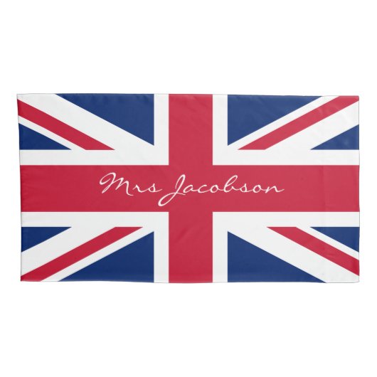 Engelse vlag Aangepaste naam Union Jack Patriotic Kussensloop (Achterkant-Rechts)