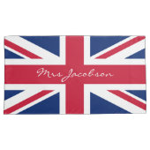 Engelse vlag Aangepaste naam Union Jack Patriotic Kussensloop (Voorkant-Rechts)