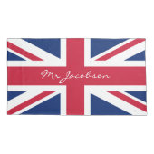 Engelse vlag Aangepaste naam Union Jack Patriotic Kussensloop (Achterkant-Links)