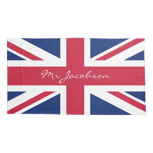 Engelse vlag Aangepaste naam Union Jack Patriotic Kussensloop (Achterkant-Links)